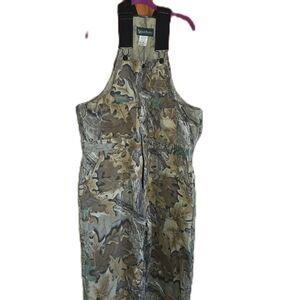 Gander Mountain Overalls Green Leaves Workwear Hunting Size XL Nature Granola